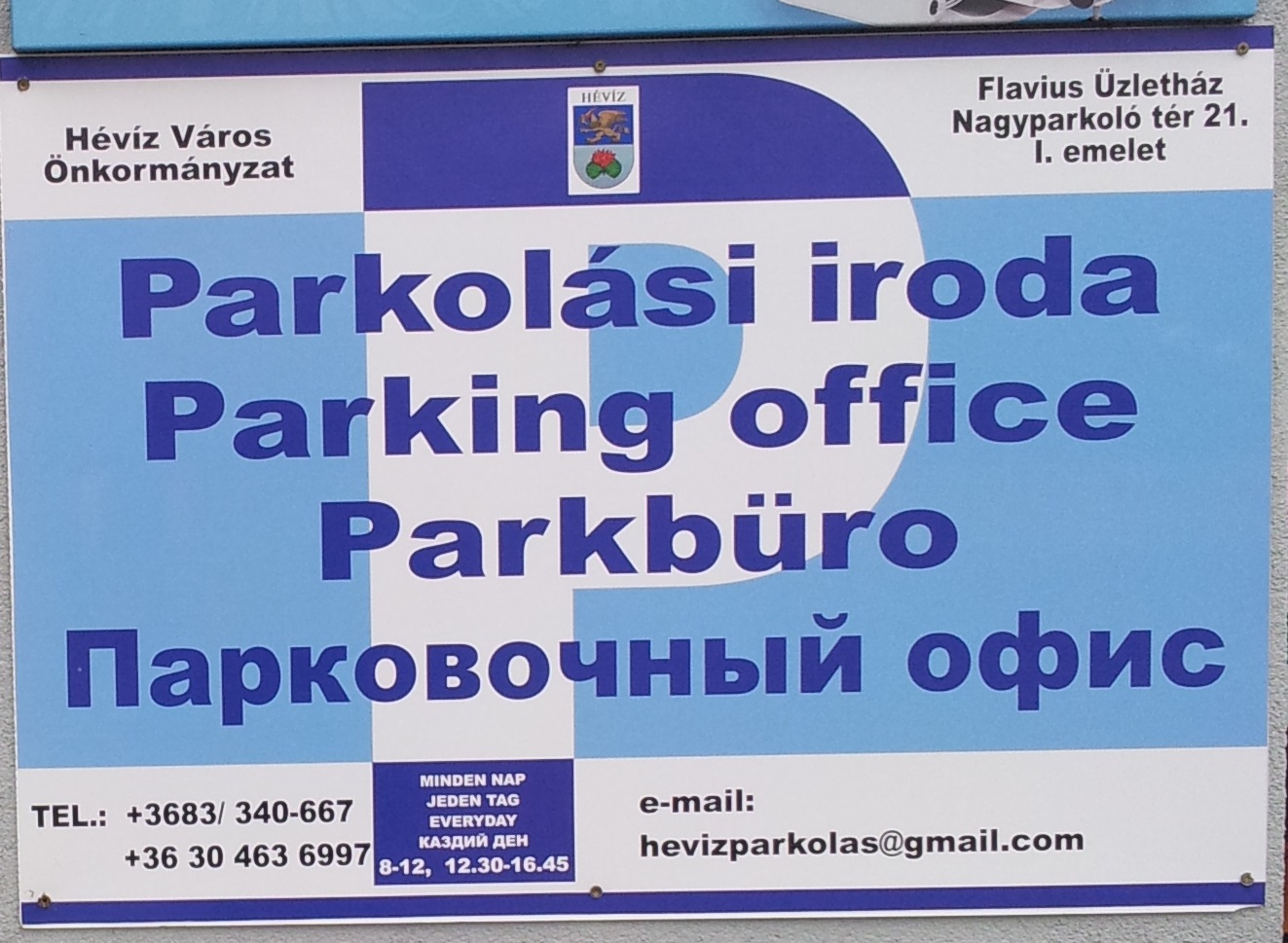 Parking office in Hévíz
